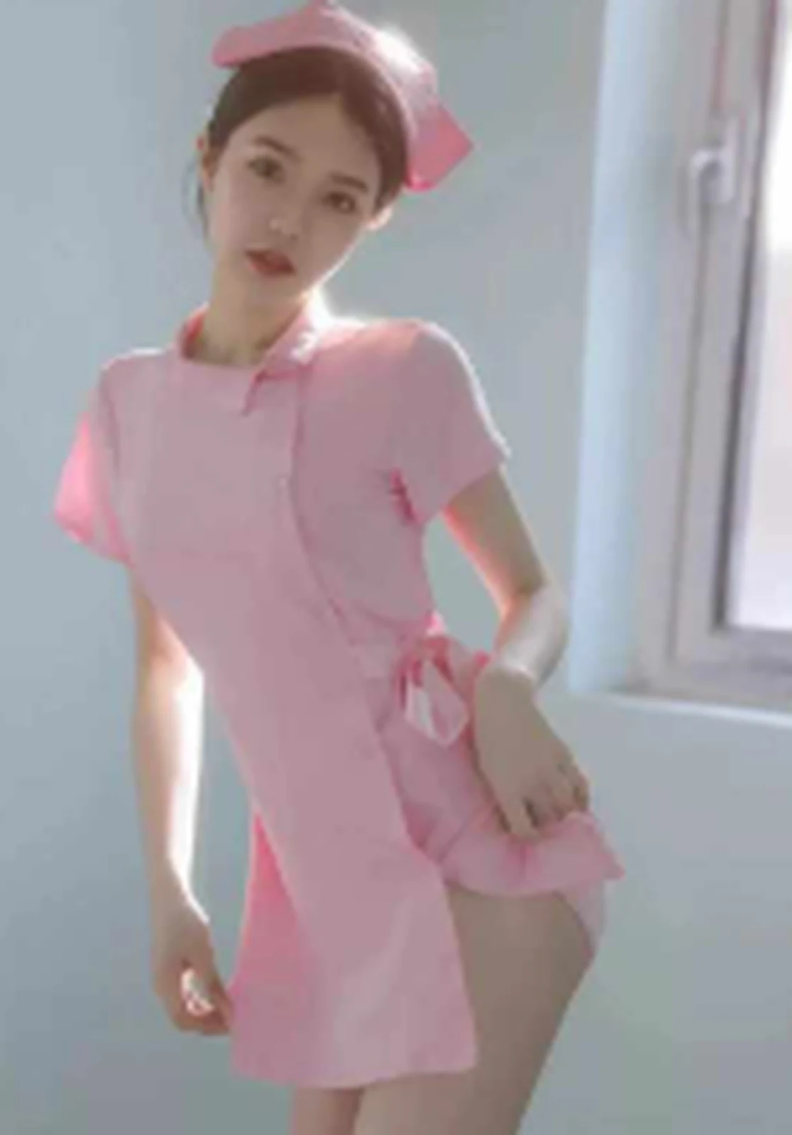 LZM1113 Pink Nurse Suit