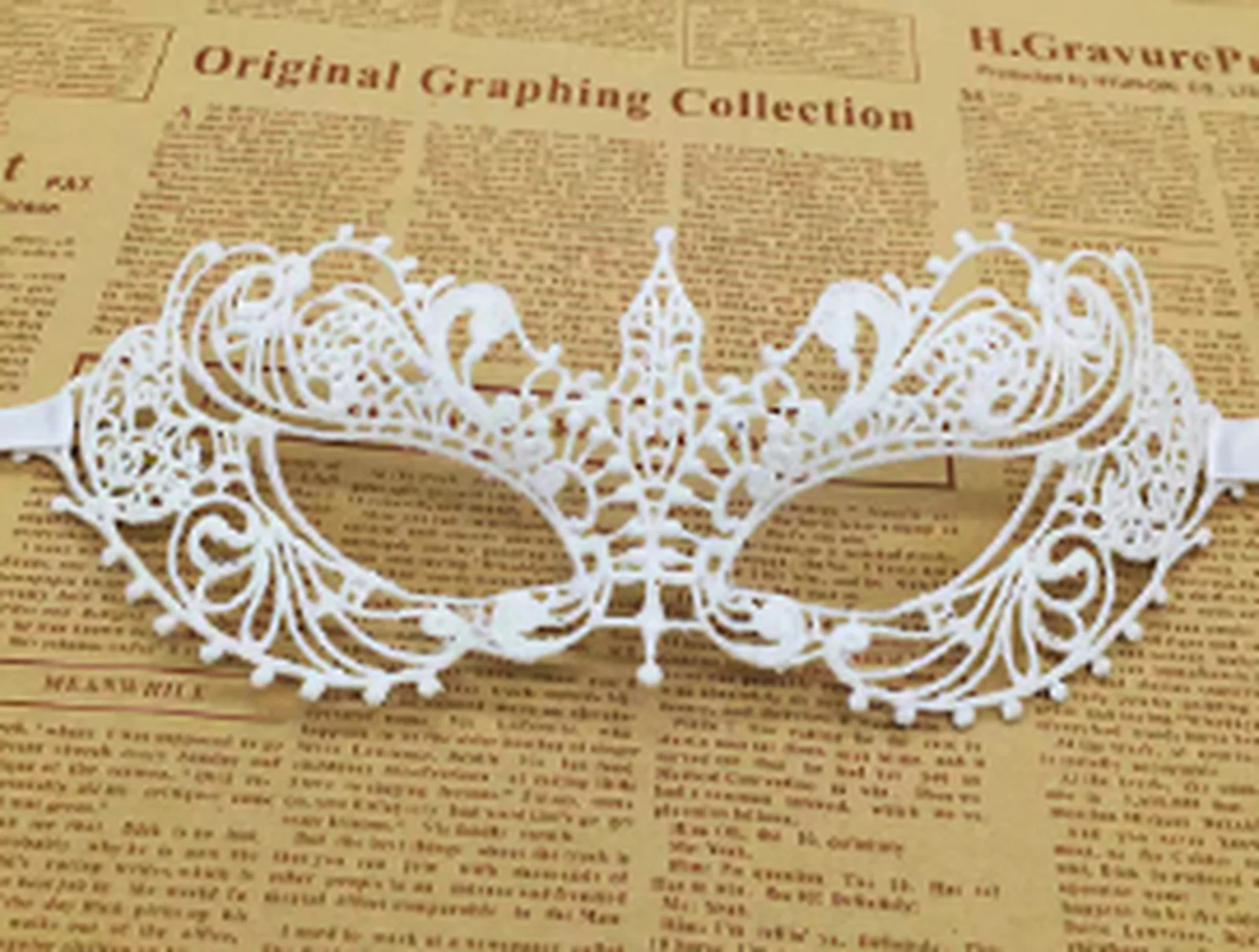 Feimu 7682 White Little Bird Yiren Lace Eye Mask