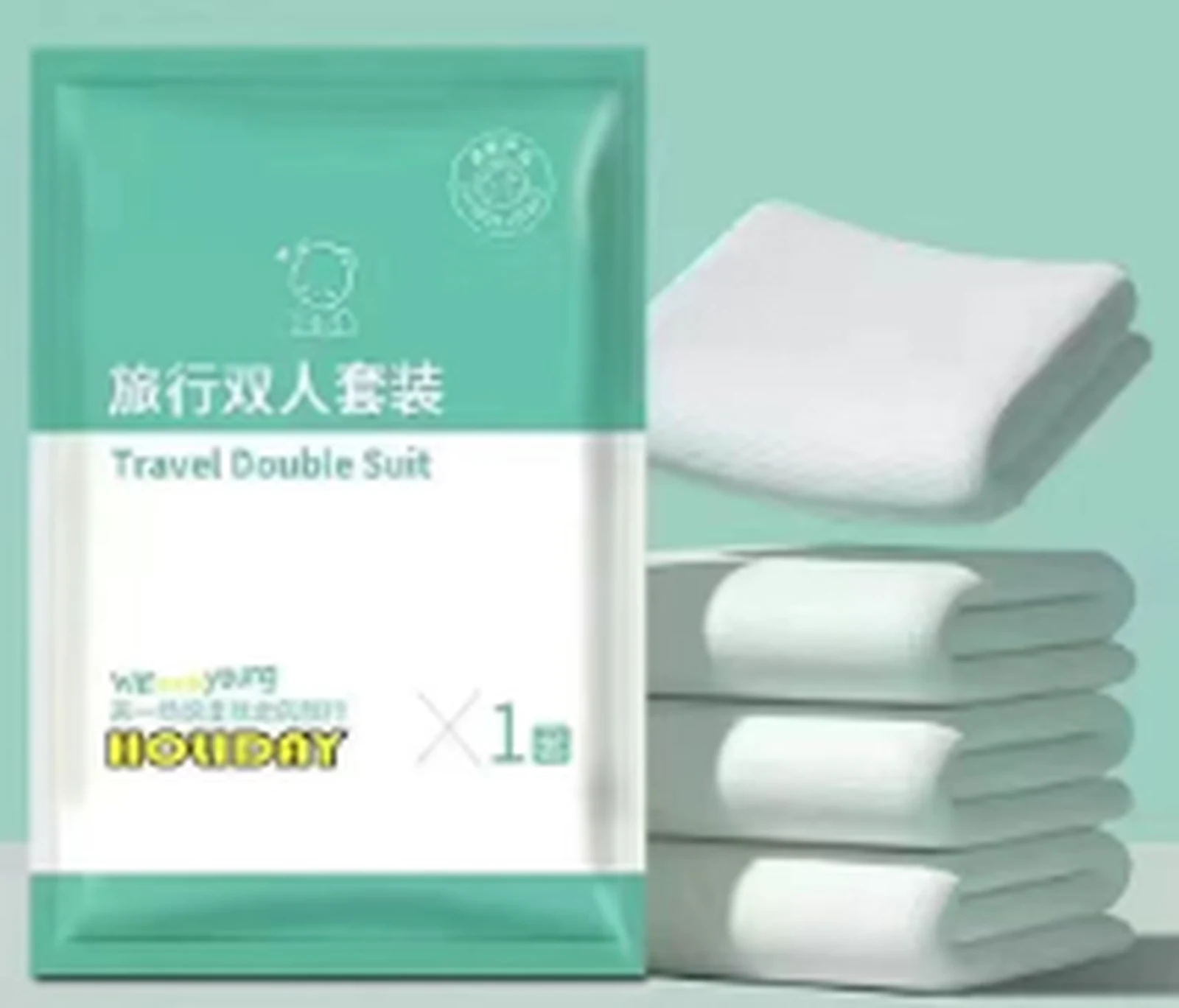 Disposable printed thickened double four-piece set