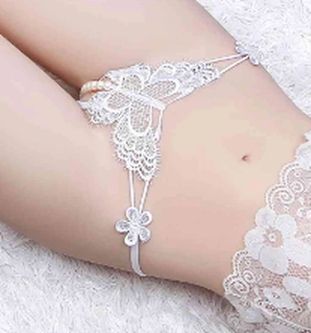 DF2201 White Butterfly Pearl Panties, photo 1