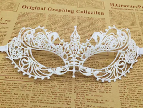 Feimu 7682 White Little Bird Yiren Lace Eye Mask, photo 1