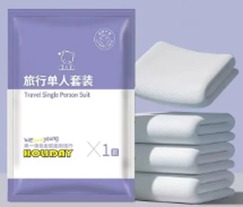 Disposable printed thickened single three-piece set, photo 1