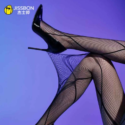 Jissbon black hollow fishnet stockings 24015, photo 1