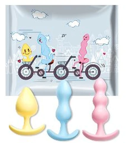 Mystery Jelly Anal Plug Three-Color Set, photo 1