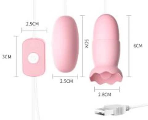 Laile USB double vibrator with tongue licking silicone cover in pink bag, photo 1
